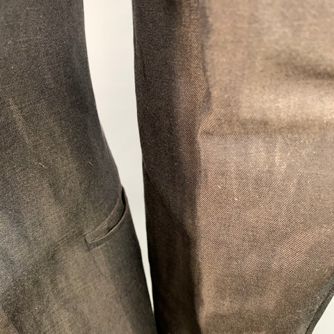 ERMENEGILDO ZEGNA Veste sport en twill de soie et lin marron taille 44 Regular