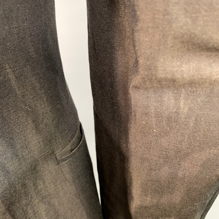 ERMENEGILDO ZEGNA Size 44 Regular Brown Silk Linen Twill Sport Coat