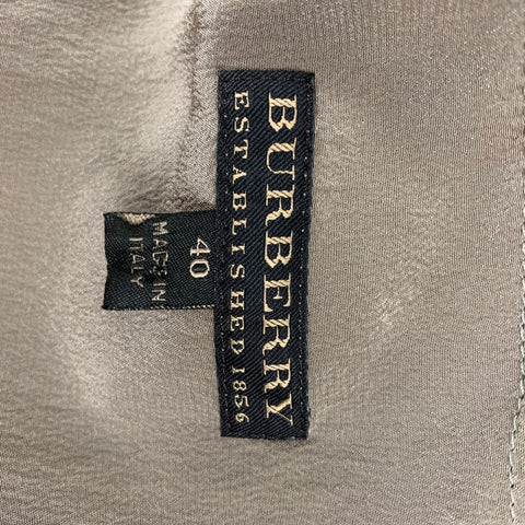 BURBERRY PRORSUM Talla 4 Vestido recto metálico en mezcla de seda gris plomo