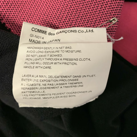 COMME des GARCONS Size S Black Neon Pink Polyester Floral Pullover Womens