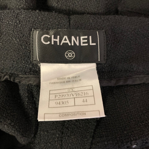 CHANEL Size M Black Cotton Wide Leg Casual Pants