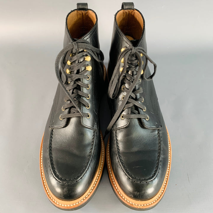 J.CREW Size 11 Kenton Black Tan Leather Lace-Up Ankle Boots