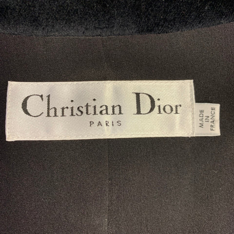 CHRISTIAN DIOR Size 6 Black Multi Color Velvet Embroidered Vest