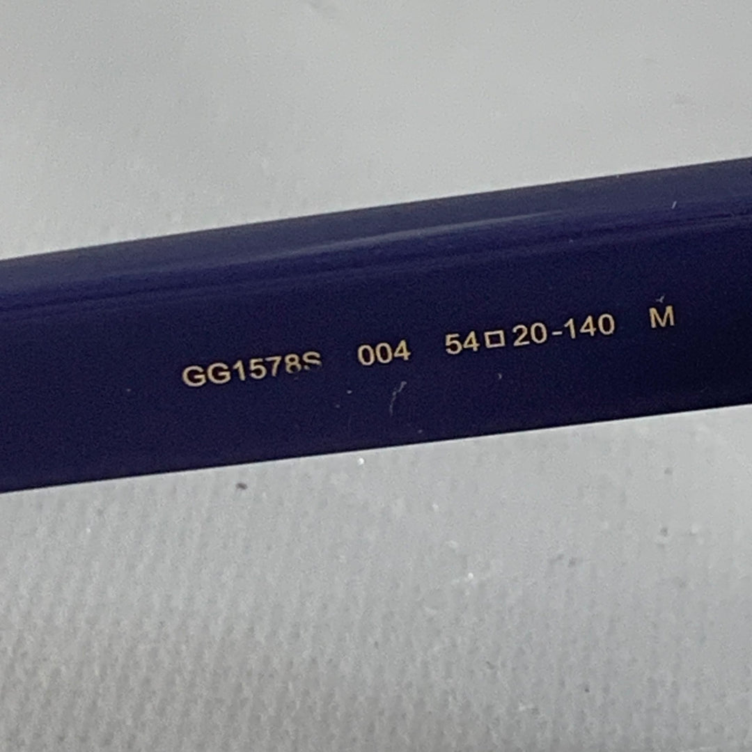 GUCCI Blue Gold Monogram Acetate Square Sunglasses