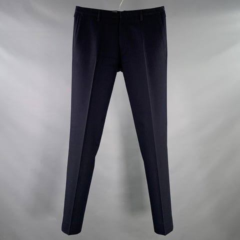 PAUL SMITH Size 32 Navy Wool Tapered Zip Fly Dress Pants