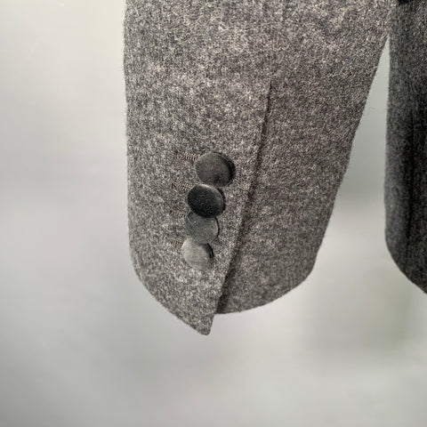 DOLCE & GABBANA Size 40 Long Grey Two Toned Virgin Wool Blend Sport Coat