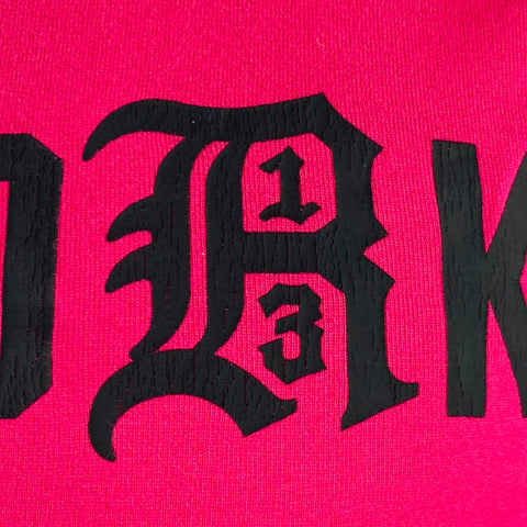 R13 Size S New York Boy Black Fuchsia Print Cotton Short Sleeve T-shirt