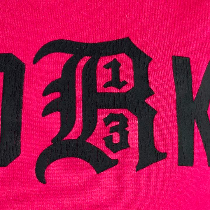 R13 Size S New York Boy Black Fuchsia Print Cotton Short Sleeve T-shirt