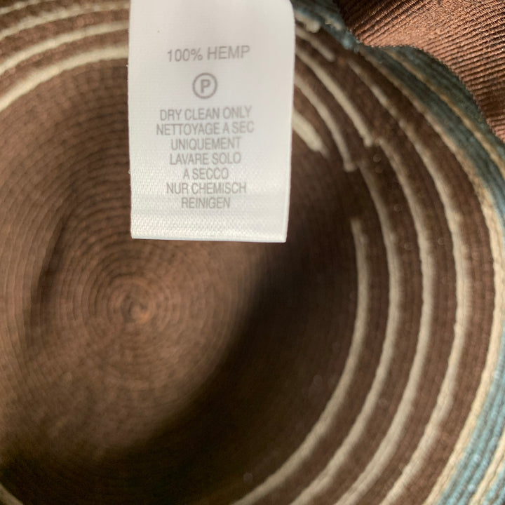 PAUL SMITH Size L Brown Beige Woven Hemp Hats