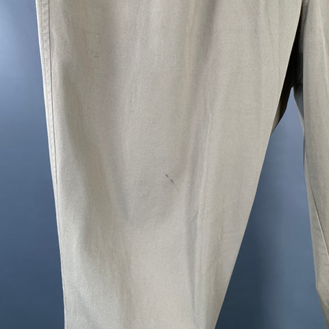 TOOD SNYDER Size 38 Beige Twill Cotton Pleated Side Tabs Casual Pants