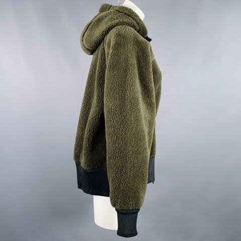 CANADA GOOSE Size S Green Black Polyester Wool Hooded Jacket