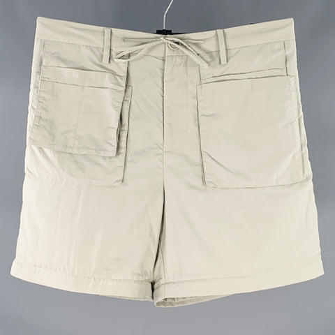 HELMUT LANG Size 32 Stone Grey Nylon Drawstring Cargo Convertible Zip Off Casual Pants