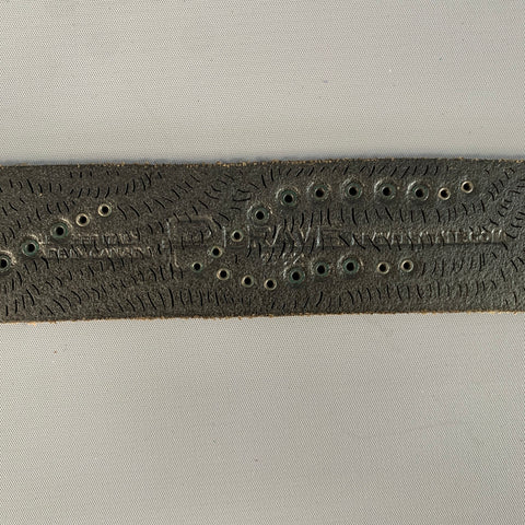 BRAVE Size 38 Brown Dark Metallic Perforated Leather Belt