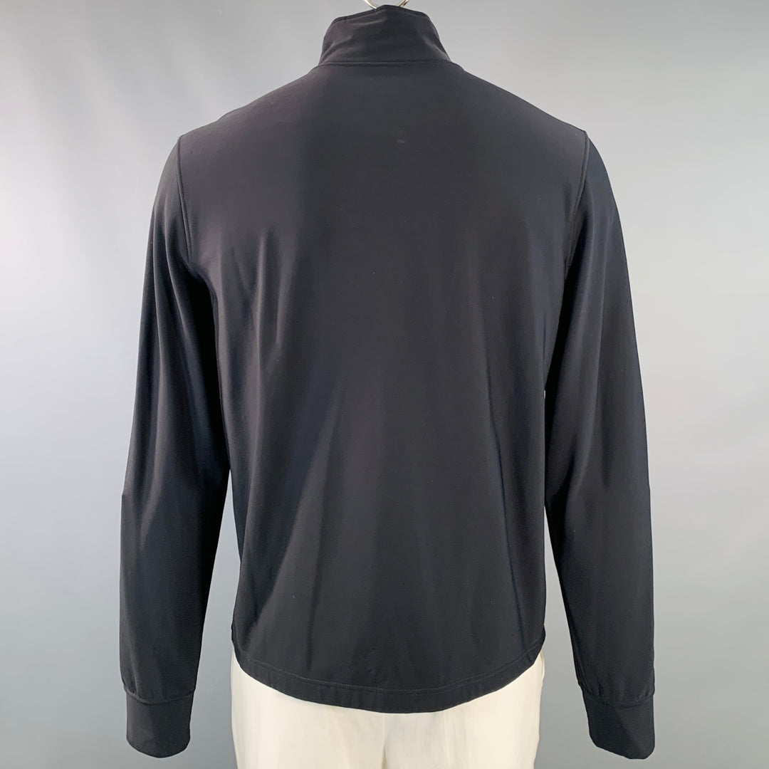 PRADA Size XXL Navy Nylon Blend One Pocket 1/4 Zip Pullover