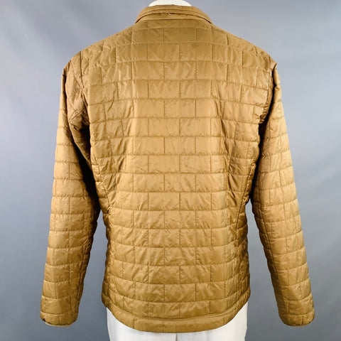 PATAGONIA Size L Tan Quilted Polyester Puffer Jacket