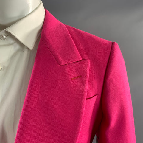 ALEXANDER MCQUEEN Chest Size 36 Pink Wool Peak Lapel 30 30 Suit
