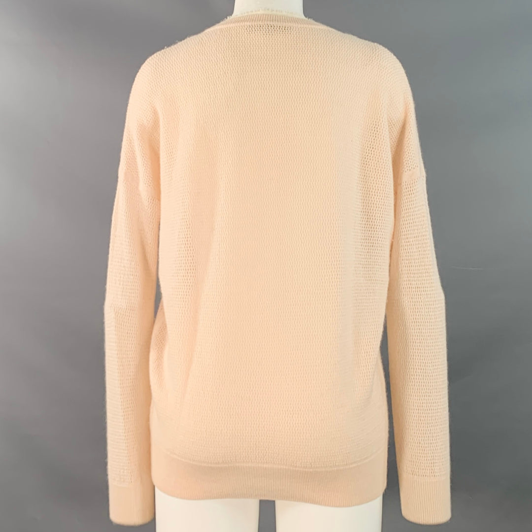 VANESSA BRUNO Size S Light Pink Wool Cashmere Mesh Knit Pullover