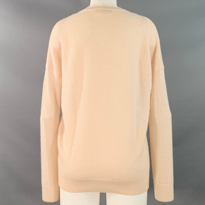 VANESSA BRUNO Size S Light Pink Wool Cashmere Mesh Knit Pullover