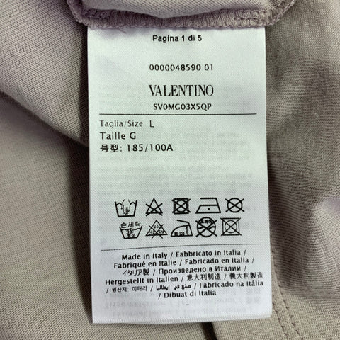 VALENTINO FW19 Size L Grey UFO Graphic Cotton Crew Neck T-shirt