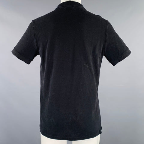 PS by PAUL SMITH Size M Black Patch Organic Cotton Half Placket Polo