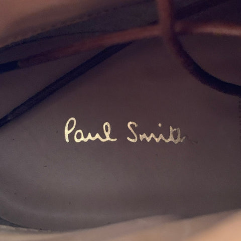 PAUL SMITH Size 8 Tan Brown Antique Leather Wingtip Lace-Up Boots