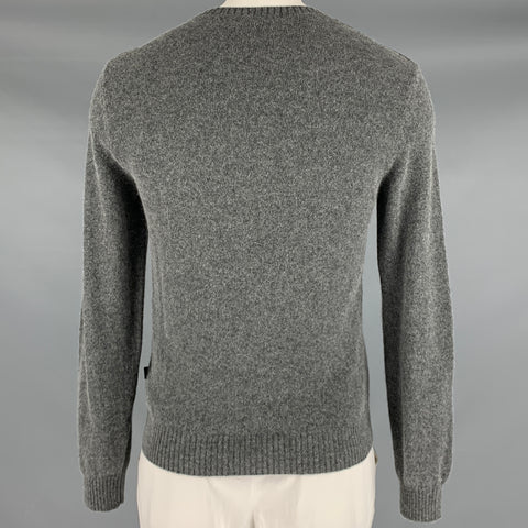 GUCCI Size L Grey Brown Knit Alpaca Blend Crew Neck Sweater