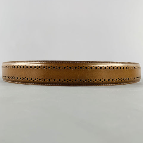 ALLEN EDMONDS Size 36 Taupe Perforated Leather Belt