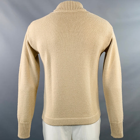 Pull col roulé en maille de laine mérinos beige T. L GRP