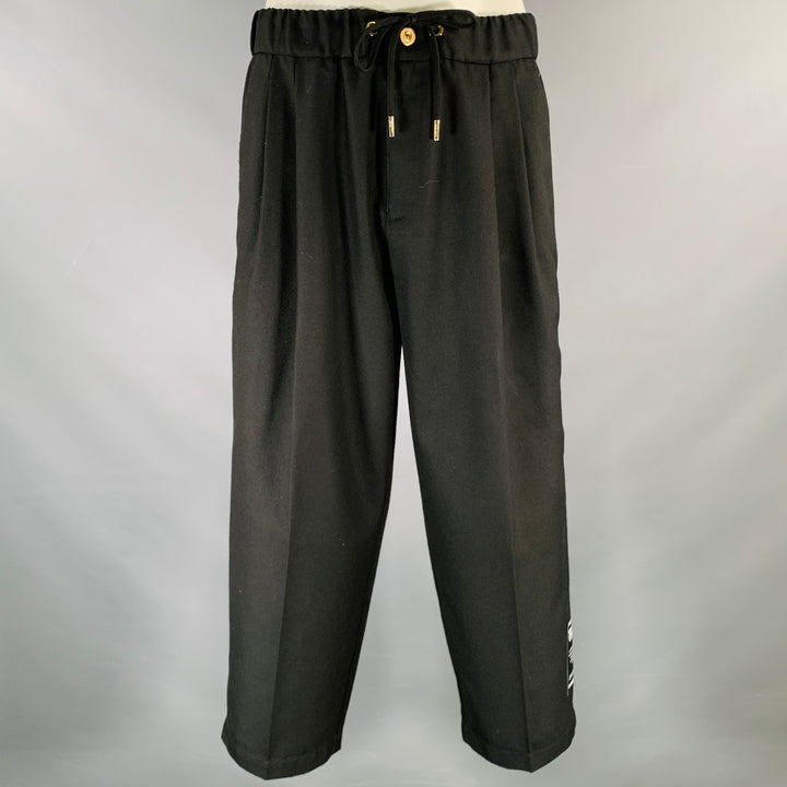 VERSACE JEANS COUTURE Size L Black Polyester Blend Pleated Casual Pants