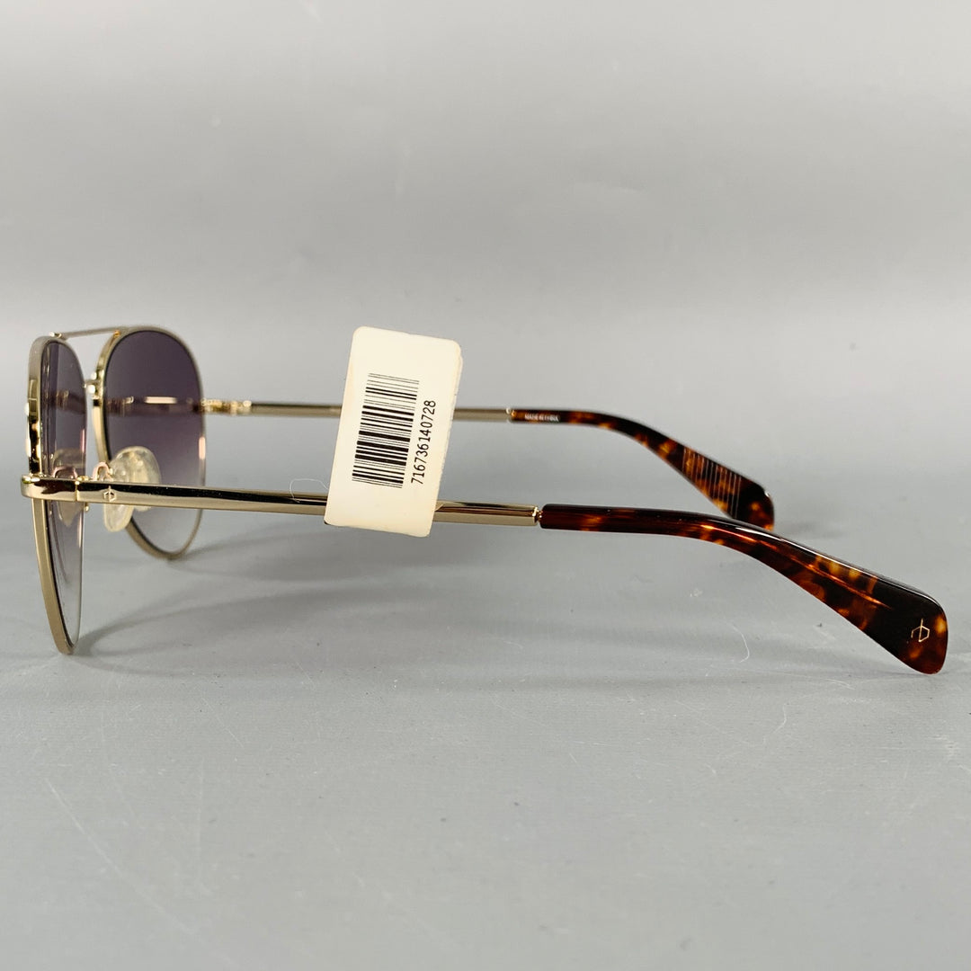 RAG & BONE Silver Metal Aviator Sunglasses