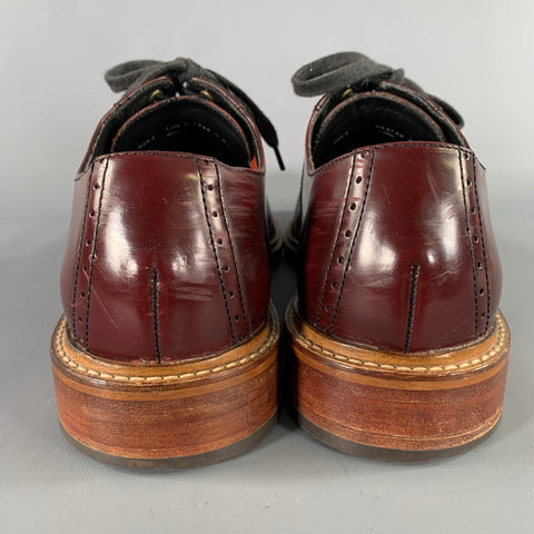 COLE HAAN Size 12 Burgundy Wingtip Leather Oxford Lace Up Shoes