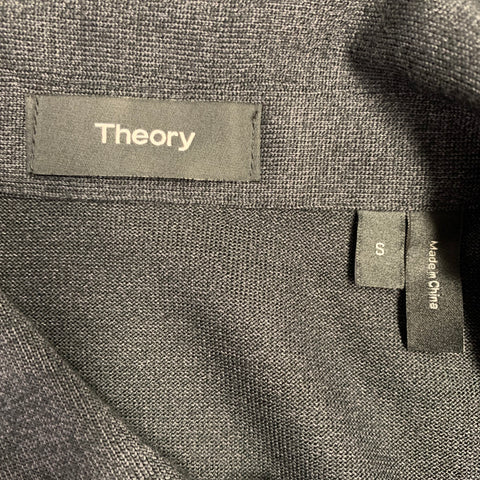 THEORY Size S Grey Charcoal Heather Modal Blend Half Placket Polo