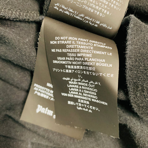 PALM ANGELS Size XL Black Patches Cotton Crew Neck T-shirt