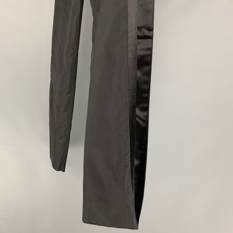 JEAN PAUL GAULTIER Size 34 Black Solid Silk Zip Up Dress Pants