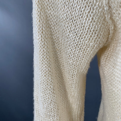 JOHN VARVATOS Size M Beige Knit Linen Hooded Cardigan