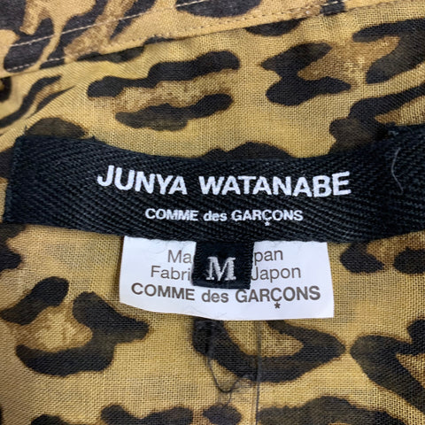 JUNYA WATANABE 2020 Size M Tan Brown Animal Print Polyester Long Sleeve Shirt