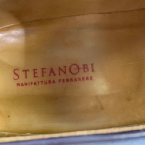 STEFANOBI Size 9.5 Black Leather Penny Loafer Loafers