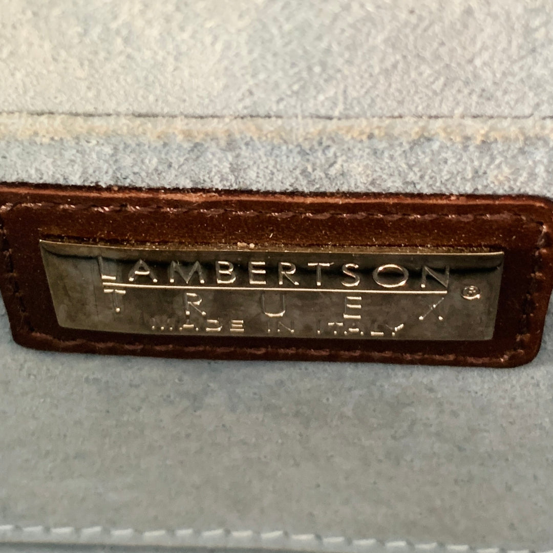 LAMBERTSON TRUEX Beige Brown Animal Print Calf Hair Clutch
