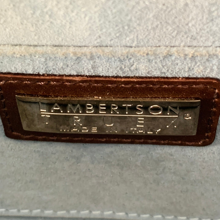 LAMBERTSON TRUEX Beige Brown Animal Print Calf Hair Clutch