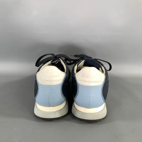 SANTONI Size 10 Navy Orange Nylon Lace Sneakers