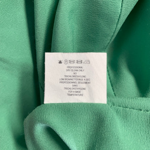 ZAC POSEN Taille 38 Robe sans manches en tapisserie de mélange de coton vert multicolore