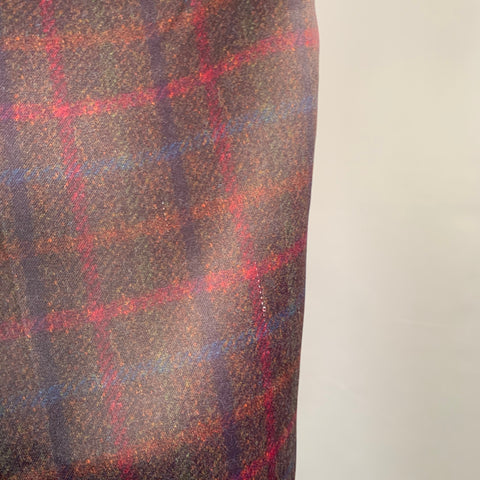 COMME des GARCONS HOMME DEUX Size M Brown Navy Red Plaid Polyester Tapered Dress Pants