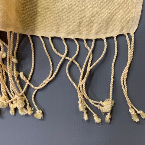 Foulard-châle jaune à franges VINTAGE