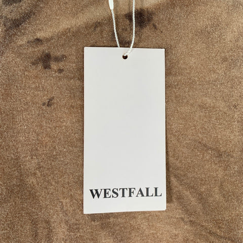 T-shirt WESTFALL en coton à col rond, taille M, imprimé graphique multicolore marron