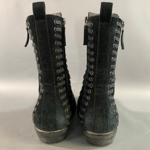 HAIDER ACKERMANN FW2016 Size 9 Black Suede Zippers Boots