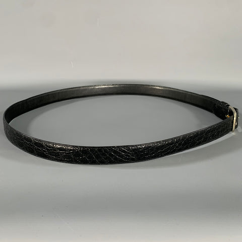 NO BRAND Black Embossed Leather Belt