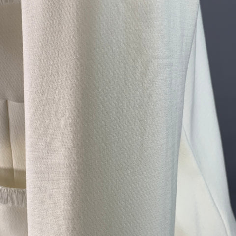 L'AGENCE Size 8 White Polyester Blend Woven Cropped Open Front Jacket Blazer