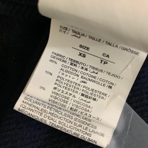OFF WHITE SS2019 Size XS Blue Black Plaid Cotton Blend Button Up Long Sleeve Shirt