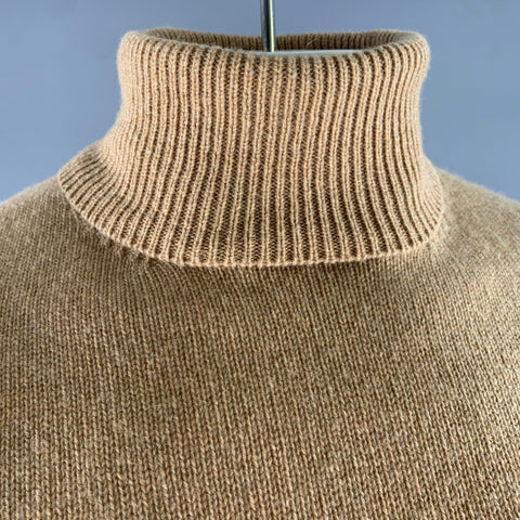 RALPH LAUREN Size L Camel Knit Cashmere Turtleneck Sweater