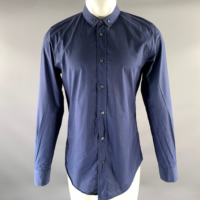 MAISON MARGIELA Size M Navy Cotton Button Down Long Sleeve Shirt